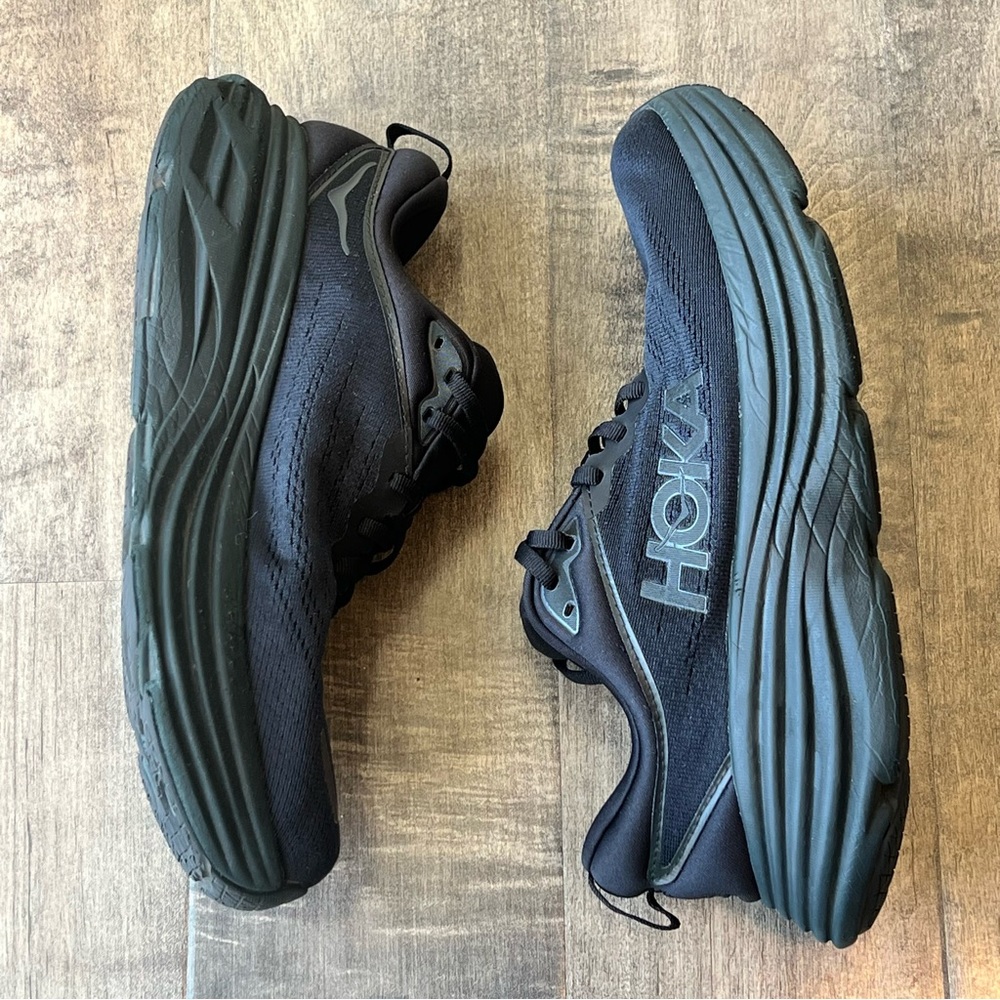 Hoka One One Womens WIDE Bondi 8 Black 1127954 BBLC Running Shoes Size 10 - Picture 4 of 10